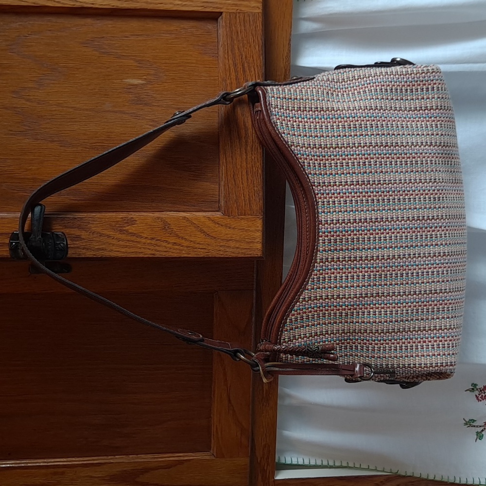 Fossil Multi Color Basket Weave Straw Purse - image 1